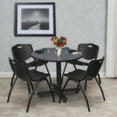 thumbnail image 1 of Regency Kobe 30 in. Round X-Base Breakroom Table- Grey, 4 M Stack Chairs- Black, 1 of 8