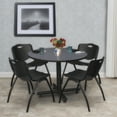 thumbnail image 1 of Regency Kobe 36 in. Round X-Base Breakroom Table- Grey, 4 M Stack Chairs- Black, 1 of 8