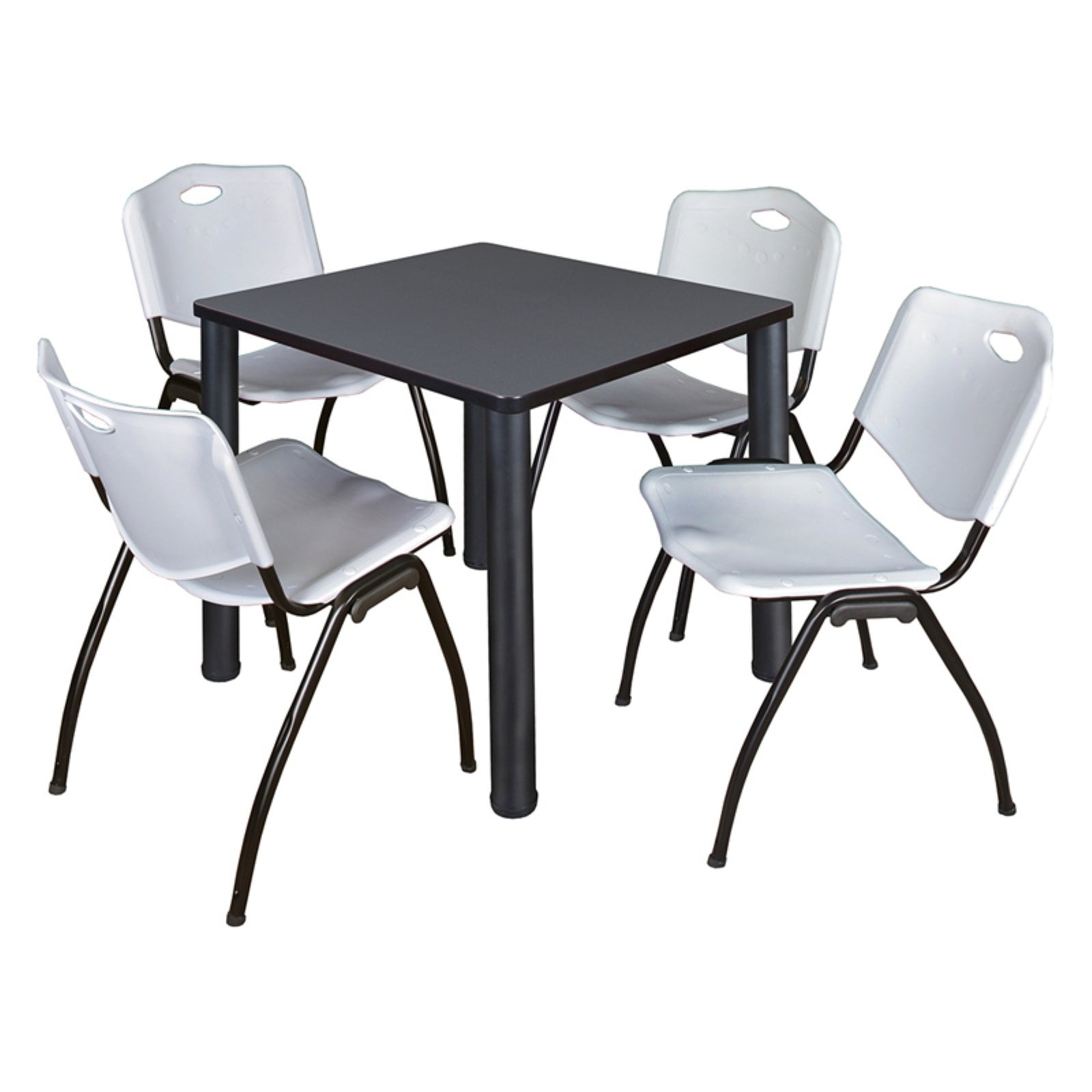 Regency Kahlo 42 in. Square Breakroom Table & 4 Restaurant Stack Chairs -  REG-TPL424229 – SchoolOutlet