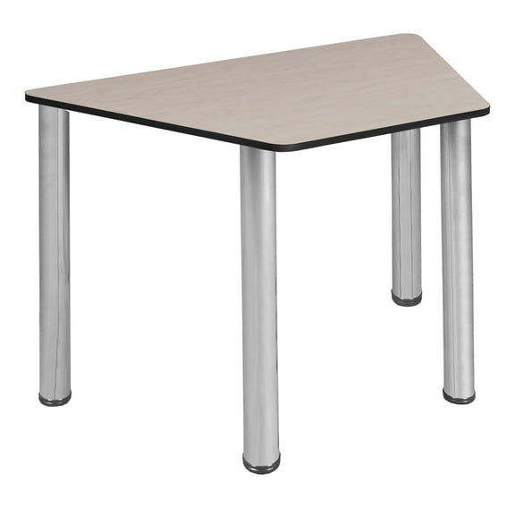 Regency Trapezoid 36 x 23 x 19 Learning School Desk- Maple Top Chrome Legs