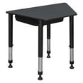 thumbnail image 1 of Regency 36 x 23 x 19 in Trapezoid Height Adjustable Kids Learning School Desk with Book Storage- Grey, 1 of 6
