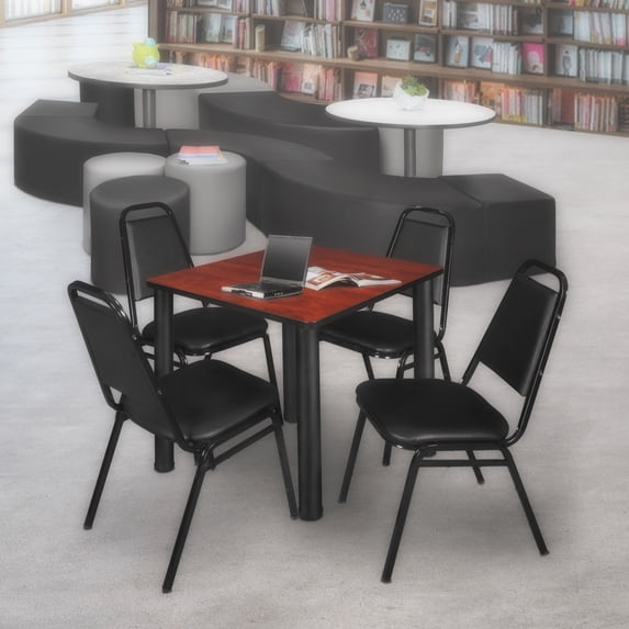 Regency 4 Stack Chairs and Square Table in Cherry