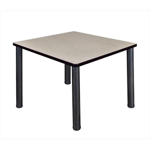 Regency  42 In. Square Maple Table & Black Post Legs