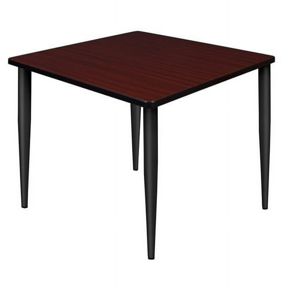 Regency  42 in. Kahlo Square Tapered Leg Table, Mahogany & Black