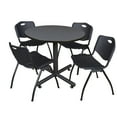 thumbnail image 1 of Regency 42-inch Round Laminate Gray Table With 4 M Stacker Chairs Black (TKB42RNDGY47BK), 1 of 6