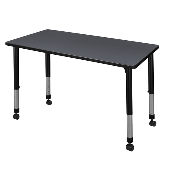 Regency 42 x 30 in. Height Adjustable Mobile Classroom Activity Table- Grey