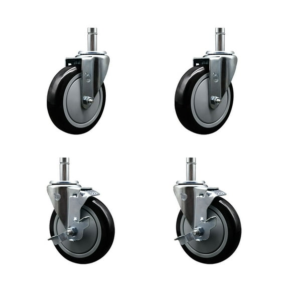 Regency 460EC26 EC-26 5 Inch Replacement Caster Set with Brakes  Service Caster