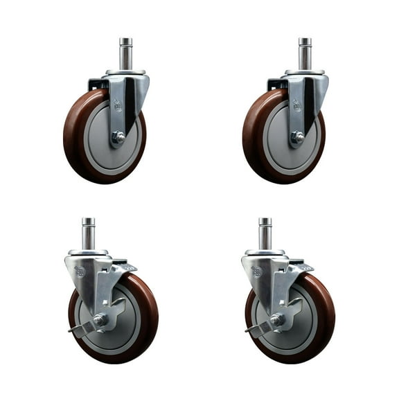 Regency 460EC26 EC-26 5 Inch Replacement Caster Set with Brakes Service Caster
