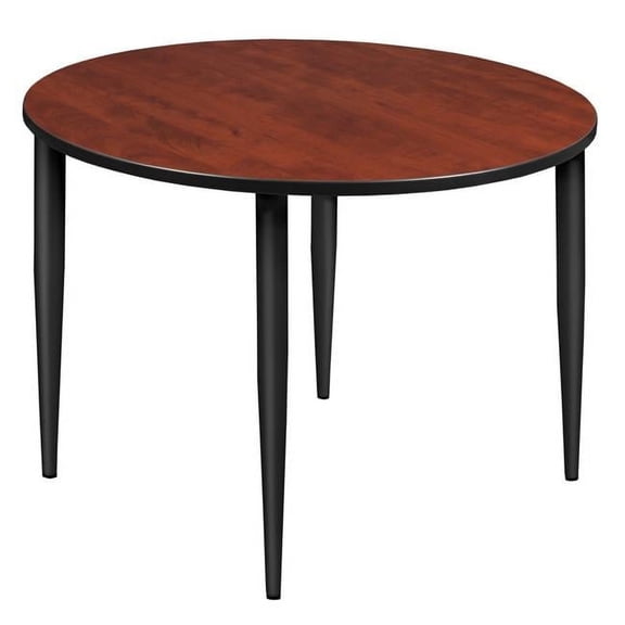 Regency 48 in. Kahlo Round Tapered Leg Table, Cherry & Black