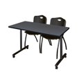 thumbnail image 1 of Regency 48" x 24" Kobe Mobile Training Table- Grey & 2 'M' Stack Chairs- Black, 1 of 7