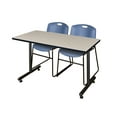 thumbnail image 1 of 48" x 24" Kobe Training Table- Maple & 2 Zeng Stack Chairs- Blue, 1 of 7