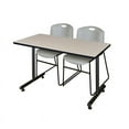 thumbnail image 1 of Regency 48" x 24" Kobe Training Table- Maple & 2 Zeng Stack Chairs- Grey, 1 of 6