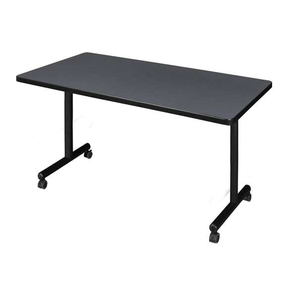 Regency Kobe 48 x 30 in. Mobile T-Base Training Seminar Table- Grey