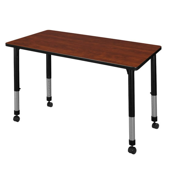 Regency 48 x 30 in. Height Adjustable Mobile  Classroom Activity Table- Cherry