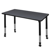Regency 48 x 30 in. Height Adjustable Mobile Classroom Activity Table- Grey