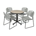 thumbnail image 1 of Regency 5-Piece 42" Square Table with Black Post Legs with 4 Stackable Chairs, 1 of 8