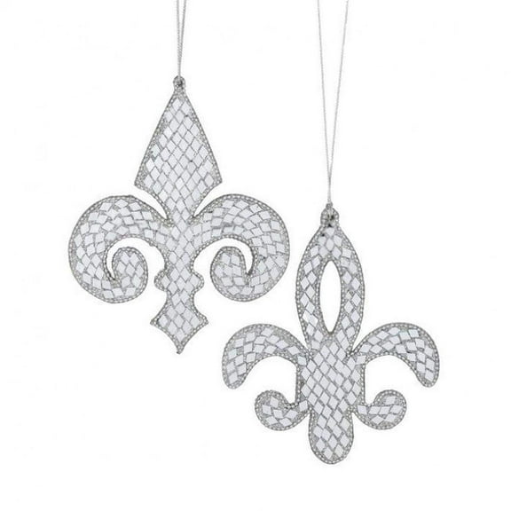 Regency 6 Inch Mirror Jewel Fleur De Lis Ornament (Asst 2)