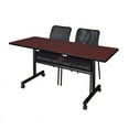 thumbnail image 1 of Regency 60" x 24" Flip Top Mobile Training Table w/ Divider & 2  Stack Chairs, 1 of 8