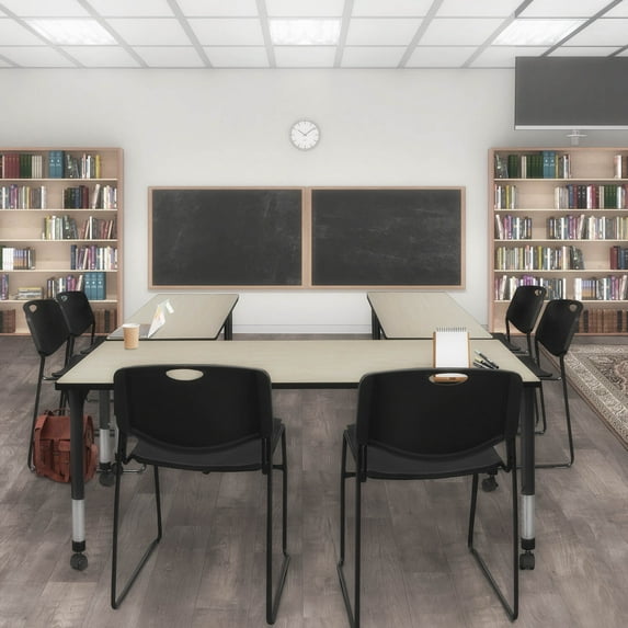Regency Kee 60" x 30" Height Adjust Mobile Table MT6030PLAPCBK
