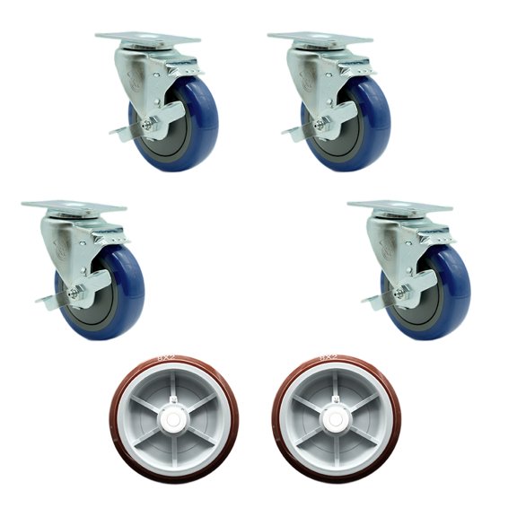 Regency 600UBCKIT6 U-Boat Locking Caster and Wheel Replace Set - Service Caster