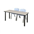 thumbnail image 1 of Regency 66" x 24" Training Table- Maple/ Black & 2 Stack Chairs- Grey, 1 of 6
