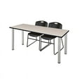 thumbnail image 1 of Regency 66" x 24" Training Table- Maple/ Chrome & 2 Stack Chairs- Black, 1 of 6