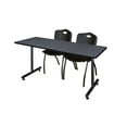 thumbnail image 1 of 66" x 30" Kobe Training Table- Grey and 2 "M" Stack Chairs- Black, 1 of 8
