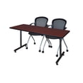 thumbnail image 1 of 66" x 30" Kobe Training Table- Mahogany and 2 Cadence Nesting Chairs, 1 of 8