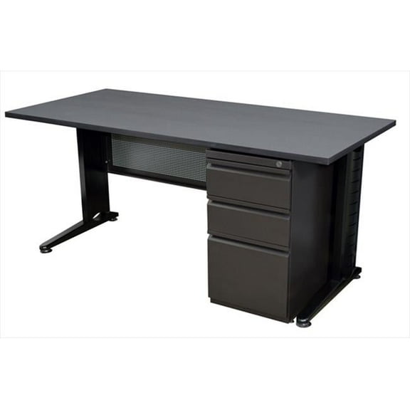 Regency 72 In. Single Ped Desk - Grey - 72 in.