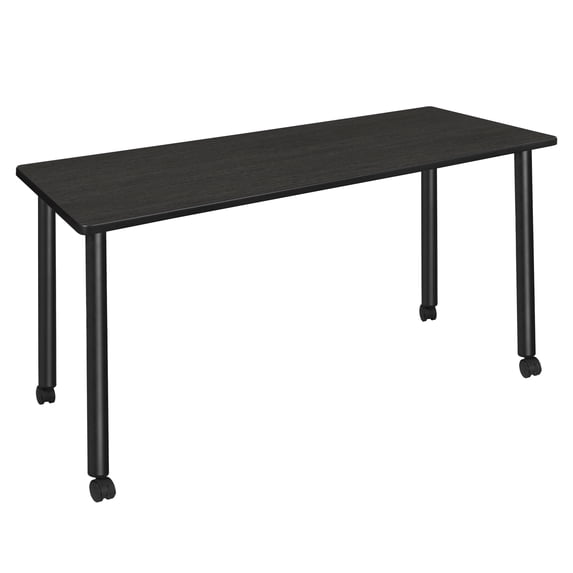 72" x 24" Kee Mobile Training Table- Ash Grey/ Black