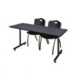 thumbnail image 1 of Regency 72" x 24" Kobe Training Table- Grey & 2 'M' Stack Chairs- Black, 1 of 5