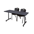 thumbnail image 1 of Kobe 72" x 24" Grey Training Table and 2 "M" Stack Chairs, Multiple Colors, 1 of 7