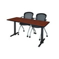 thumbnail image 1 of Romig Cain 72 x 24 in. T-Base Training Seminar Table- Cherry & 2 Cadence Nesting Chairs, 1 of 7