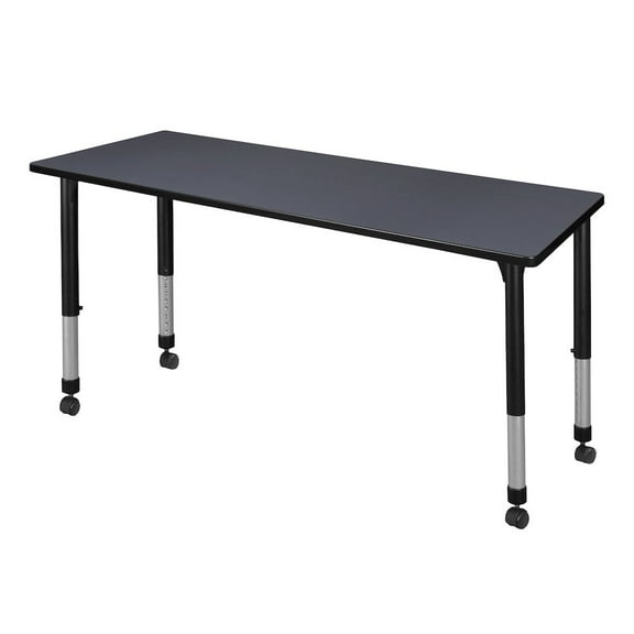 Regency 72 x 24 in. Height Adjustable Mobile Classroom Activity Table- Grey