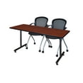 thumbnail image 1 of Regency Kobe 72 x 24 in. T-Base Training Seminar Table- Cherry, 2 Cadence Nesting Chairs, 1 of 8