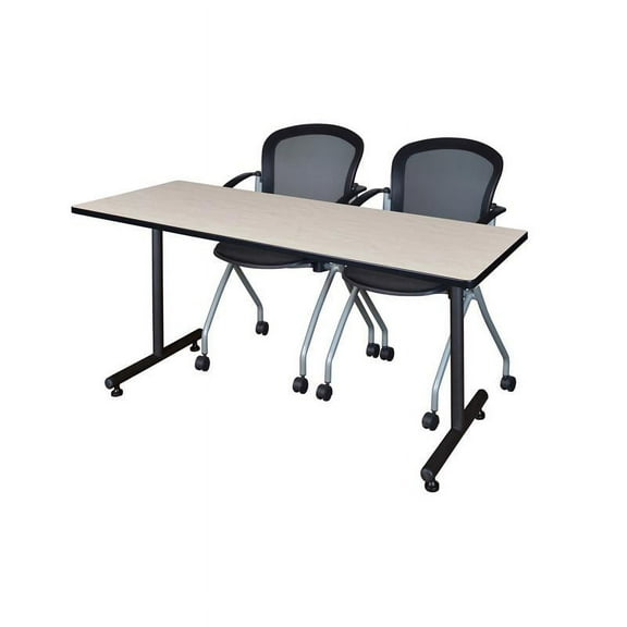 Regency 72" x 30" Kobe Training Table- Maple and 2 Cadence Nesting Chairs