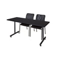 thumbnail image 1 of 72" x 30" Kobe Training Table- Mocha Walnut and 2 Mario Stack Chairs, 1 of 7