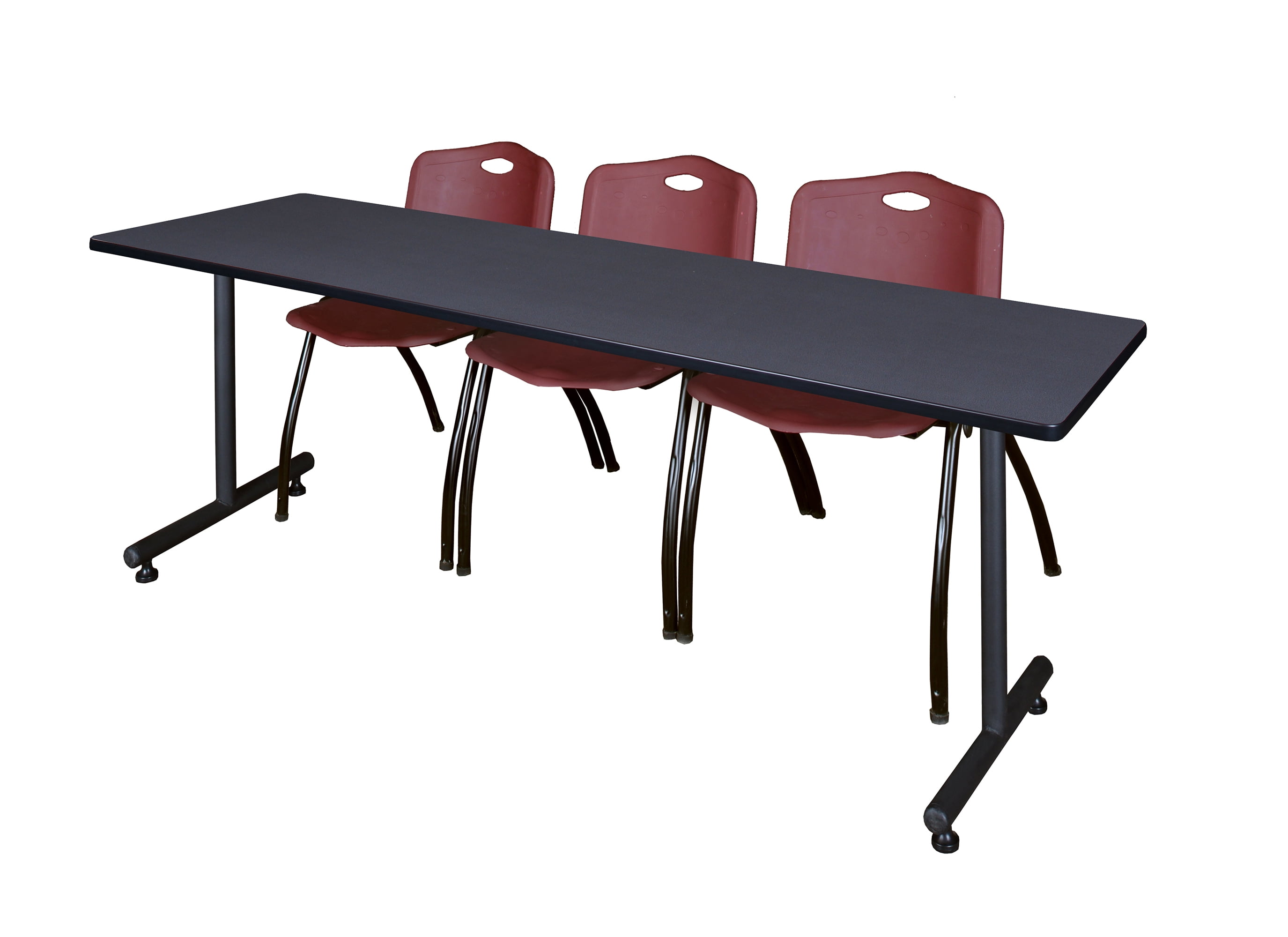 Regency Kobe 84 x 24 in. T-Base Training Seminar Table- Grey, 2 M Stack ...