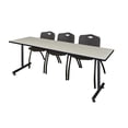 thumbnail image 1 of Regency 84" x 24" Kobe Training Table- Maple & 3 'M' Stack Chairs- Black, 1 of 5