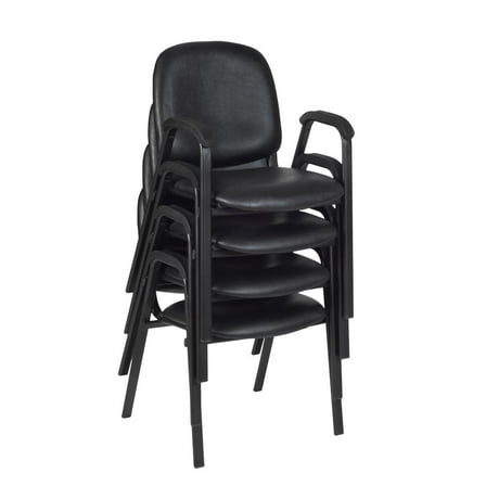 Regency Ace Vinyl Stack Chair (4 pack)- Black