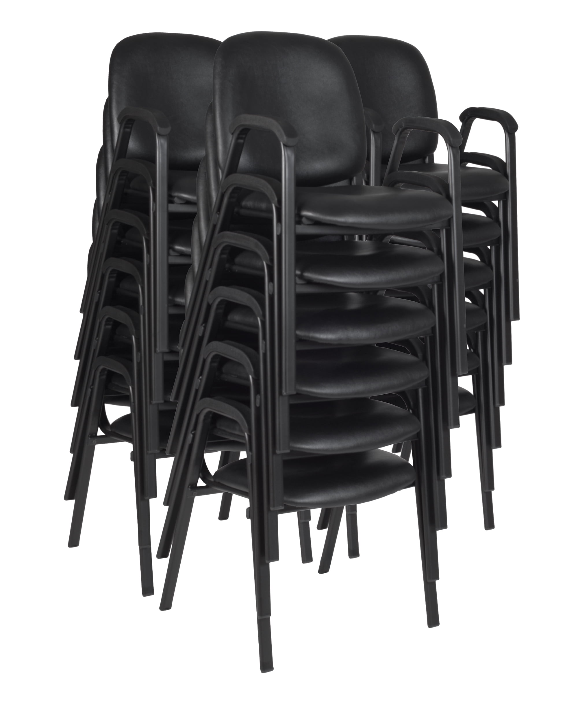 Regency Ace Vinyl Stack Chair (18 pack)- Black