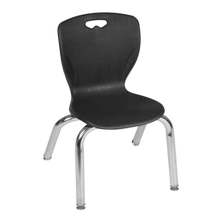 Regency Andy 12 in. Stack Chair, Black - Pack of 8