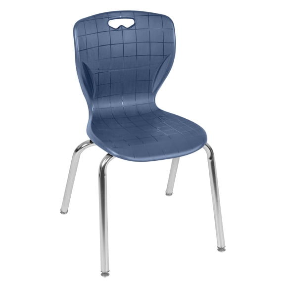 Regency Andy 18-Inch Stackable Classroom Chairs for Kids – Durable Plastic School Chairs with Metal Legs, Easy to Clean, Perfect for Daycares, Preschools & Learning Spaces (8-Pack, Navy Blue)
