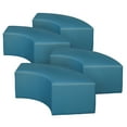 thumbnail image 1 of Regency Aurora Curved Vinyl Ottoman (Set of 4)- Peacock Teal, 1 of 4