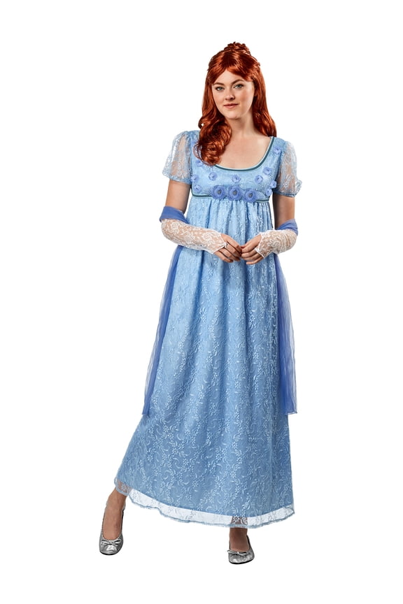 Regency Blue Lace Dress for Adults