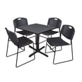 thumbnail image 1 of Regency Small 30 in. Square X-Base Breakroom Table- Grey & 4 Zeng Stack Chairs- Black, 1 of 10