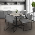 thumbnail image 1 of Regency Cain 30" Square Breakroom Table- Maple & 4 Zeng Stack Chairs- Grey, 1 of 8