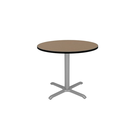 Regency Cain 30 in. Small Round X-Base Breakroom Table- Noble Oak Top, Grey Legs