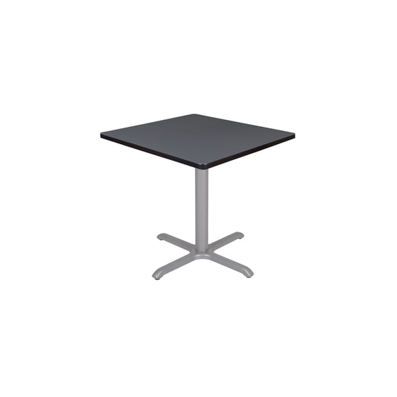 Regency Cain 30 in. Small Square X-Base Breakroom Table- Grey Top, Grey Legs