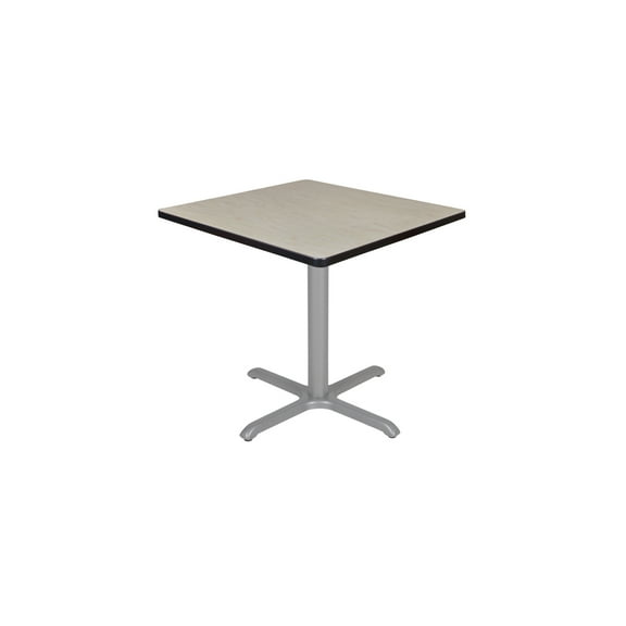 Regency Cain 30 in. Small Square X-Base Breakroom Table- Maple Top, Grey Legs
